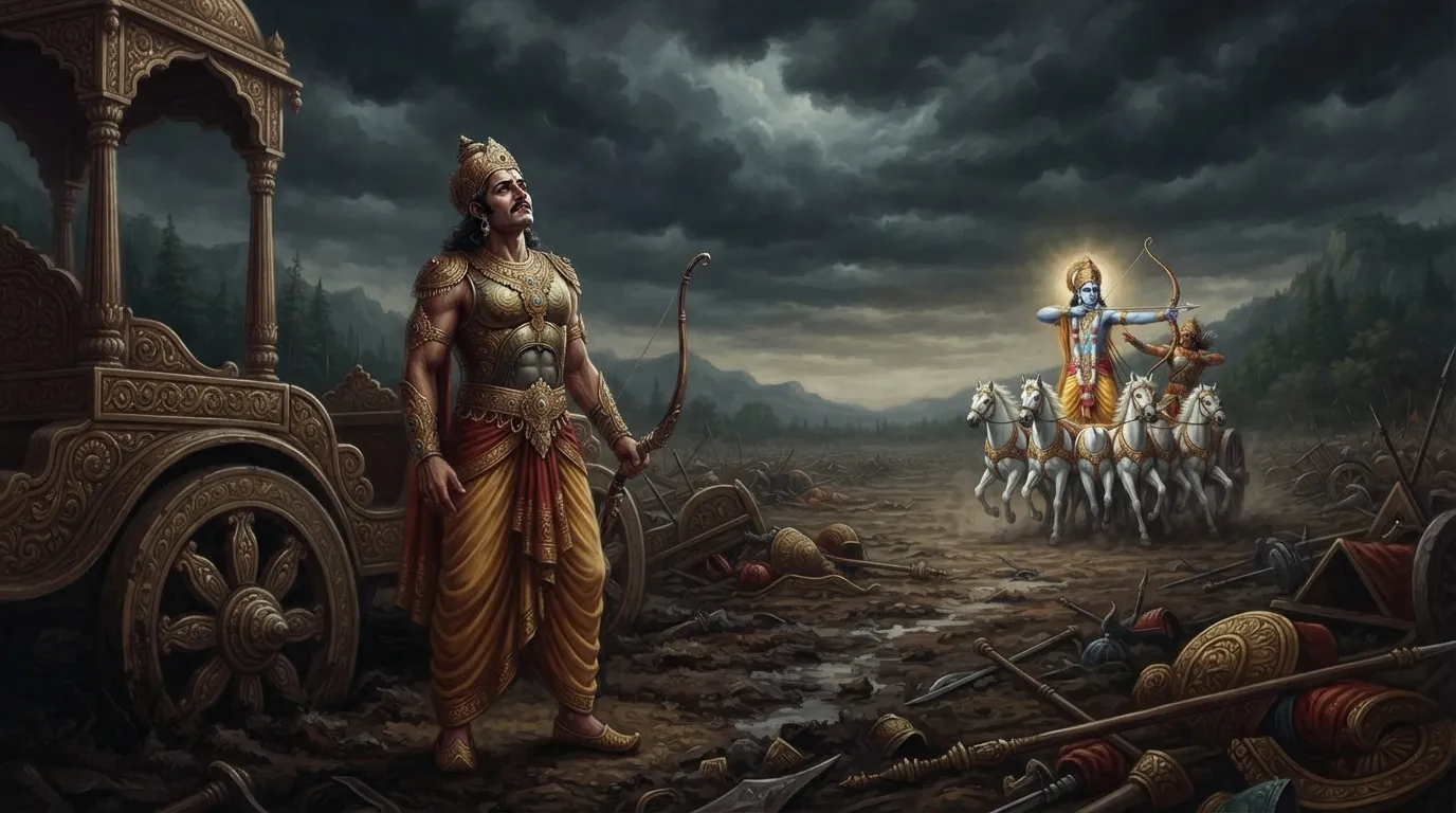 कर्ण के रथ का पहिया क्यों धंसा? जानिए श्राप और कर्म का रहस्य